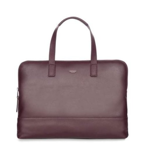 Knomo Handbags - Knomo Reeves Expresso Leather Slim Briefcase (14")